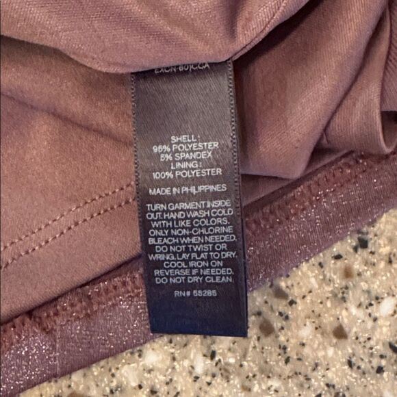 EXPRESS Mocha Shimmer Asymmetrical Hem Mini Dress - Picture 9 of 10